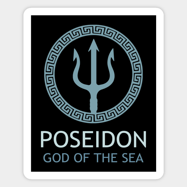 Poseidon Greek God of the Sea Trident Magnet by AgemaApparel